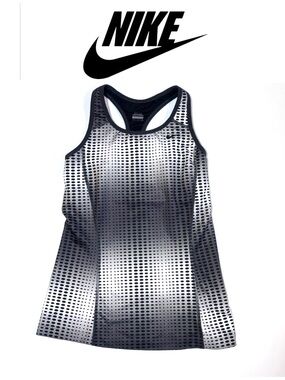 Nike Ombre Polka Dot Racerback Tank Top Black Grey M